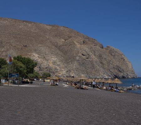 Perissa Black Sand Beach.
