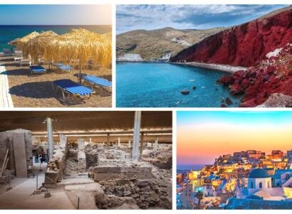 Private Full-Day Santorini Tour Akrotiri, Red Beach, Black Beach, Pyrgos, Firostefani, Oia & Sunset