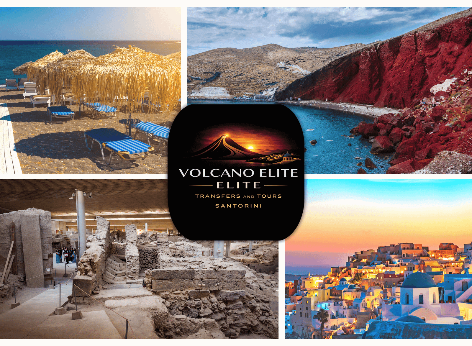 VOLCANO ELITE Private Full-Day Santorini Tour Akrotiri, Red Beach, Black Beach, Pyrgos, Firostefani, Oia & Sunset